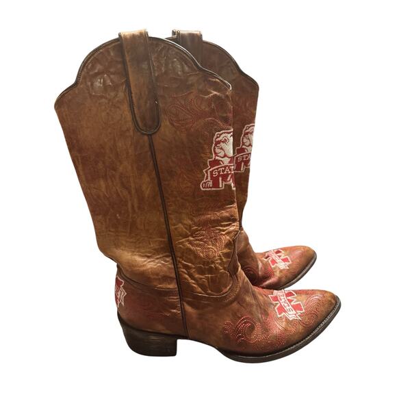 Gameday Size 10B Mississippi State 13” Leather Bootse - Picture 7 of 12